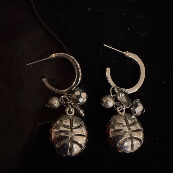 Score Big Gorgeous Australian Crystal Basketball Earrings w gem stone accents - Picture 4 of 4